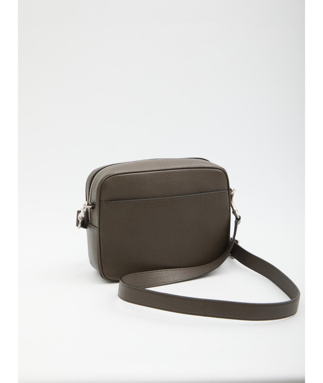 SAINT LAURENT Коричневая кожаная сумка на плечо, фото 2