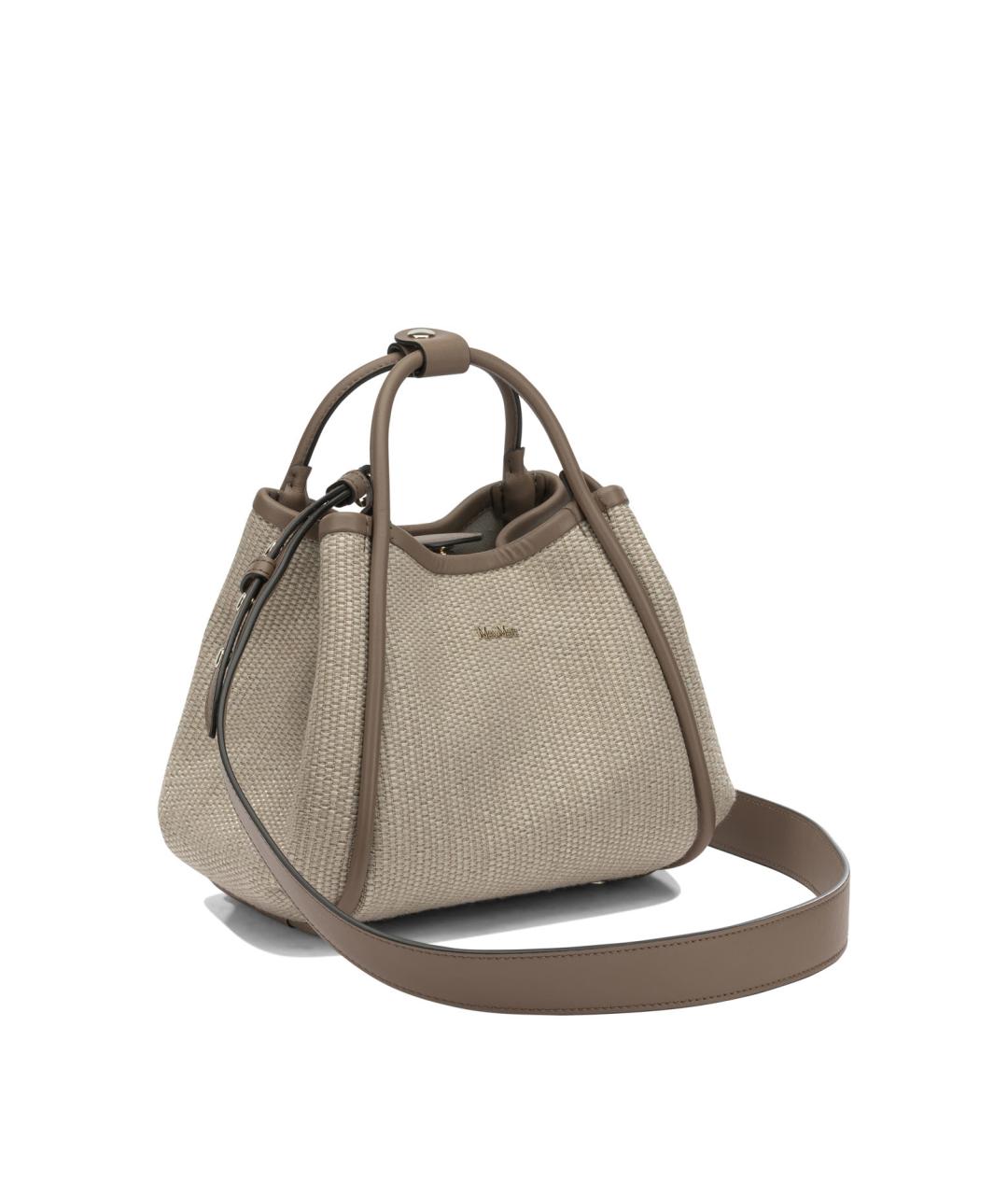 MAX MARA Бежевая хлопковая сумка с короткими ручками, фото 2