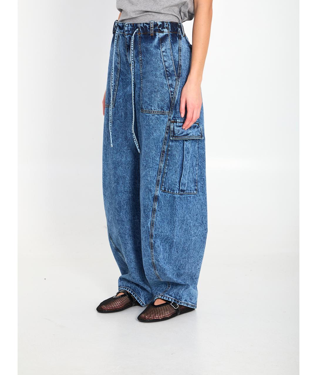 ALAIA Синие хлопковые прямые джинсы, фото 2