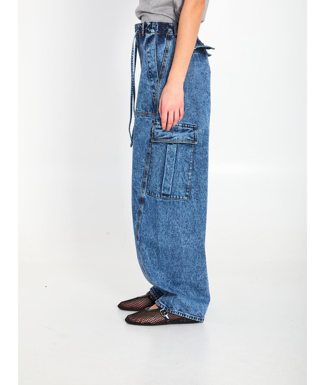 ALAIA Синие хлопковые прямые джинсы, фото 3