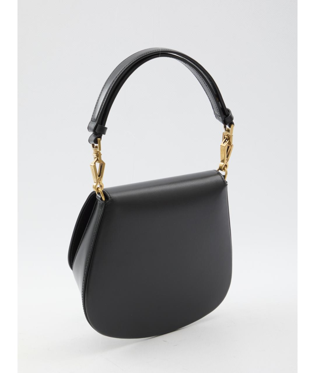 SAINT LAURENT Черная кожаная сумка через плечо, фото 2