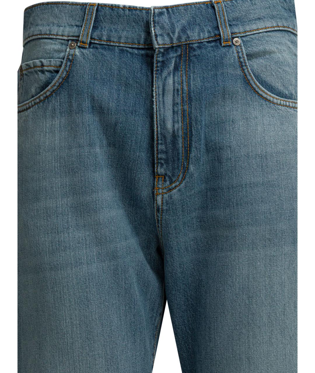 PINKO Голубые хлопковые прямые джинсы, фото 3