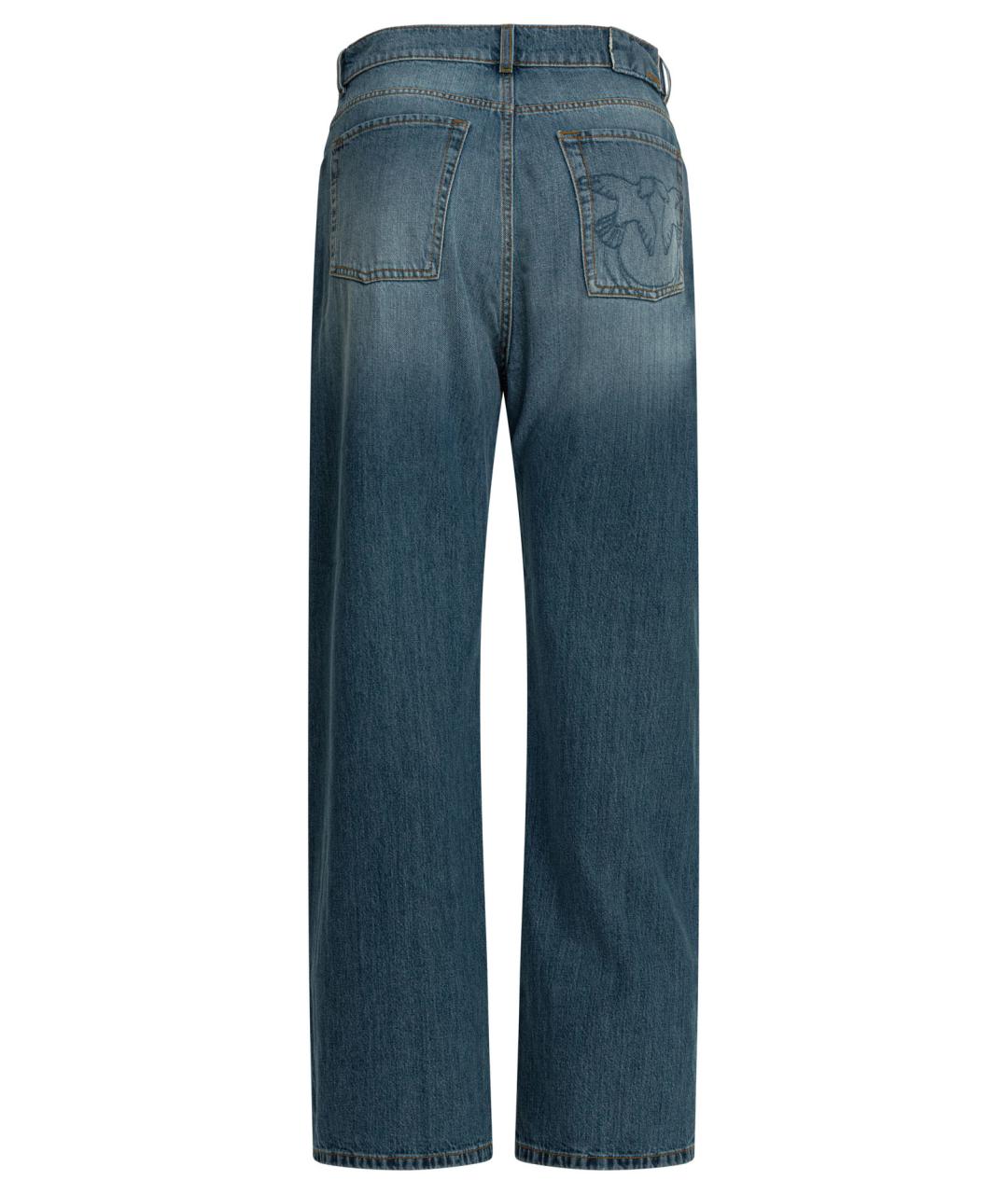 PINKO Голубые хлопковые прямые джинсы, фото 2