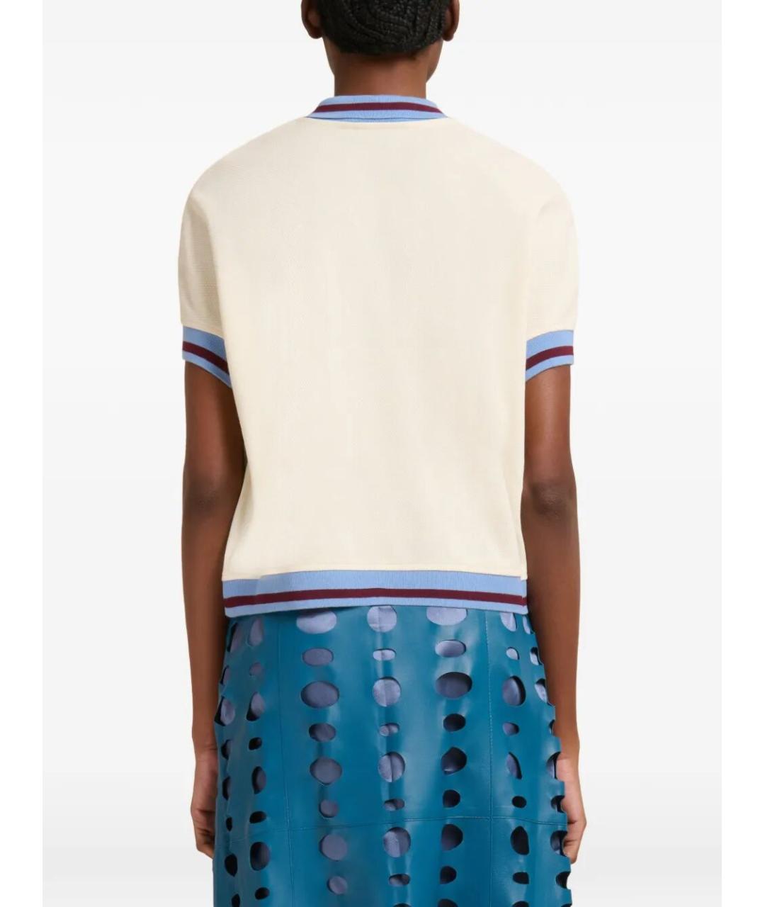 MARNI Бежевая хлопковая футболка, фото 3