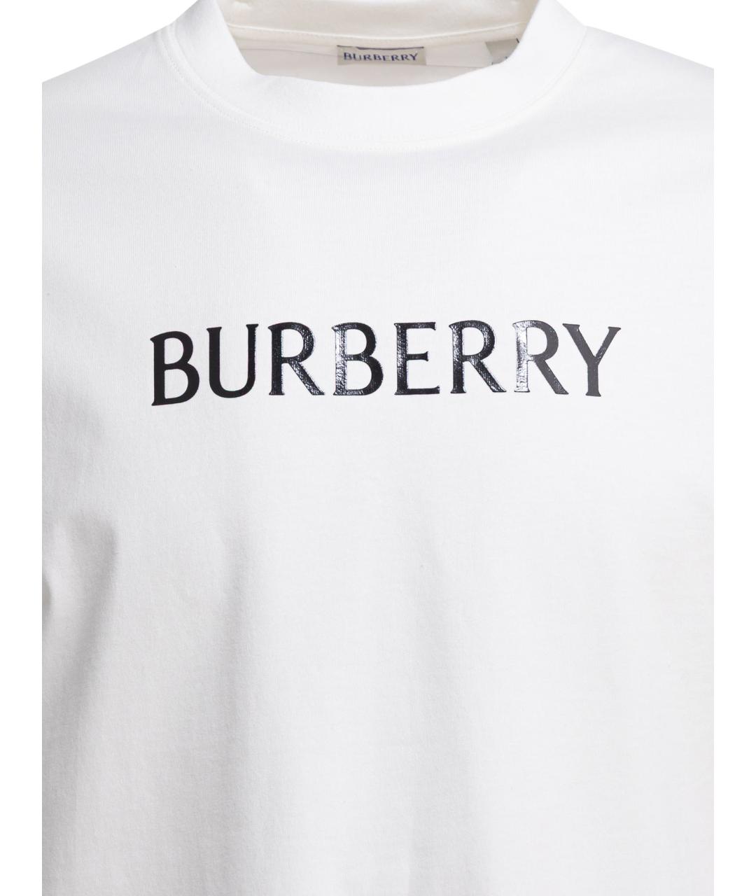 BURBERRY Белая хлопковая футболка, фото 3