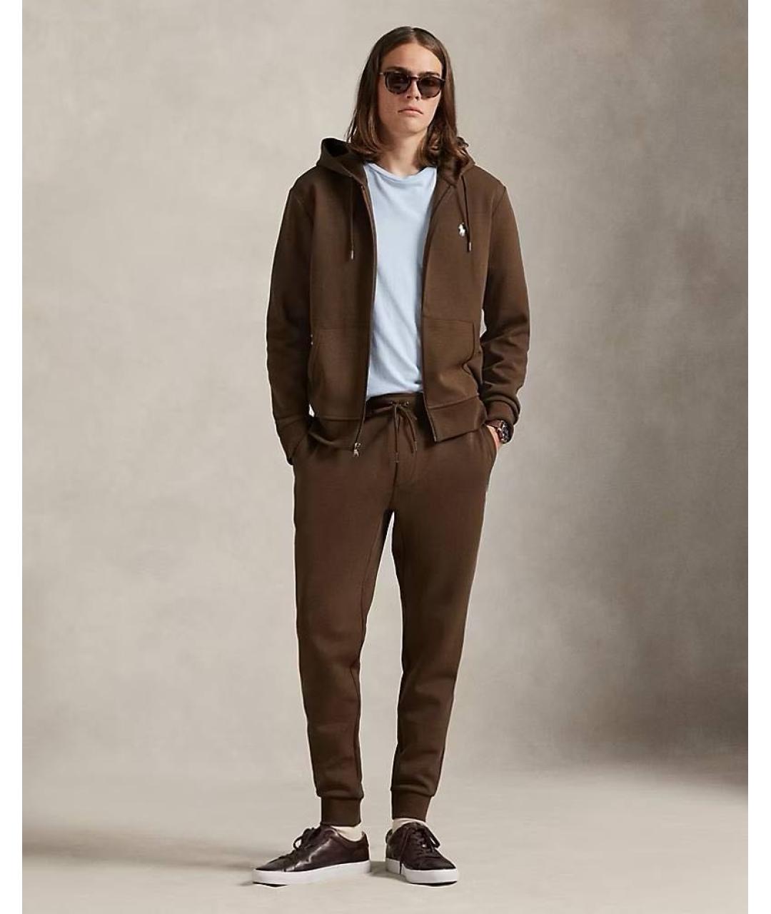 POLO RALPH LAUREN Коричневый хлопковый спортивный костюм, фото 4