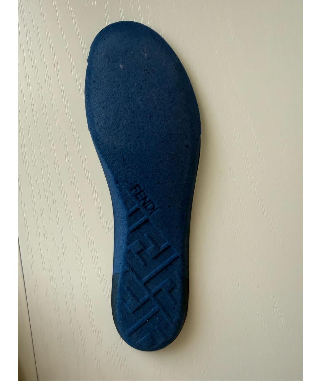 FENDI Серые текстильные кроссовки, фото 8