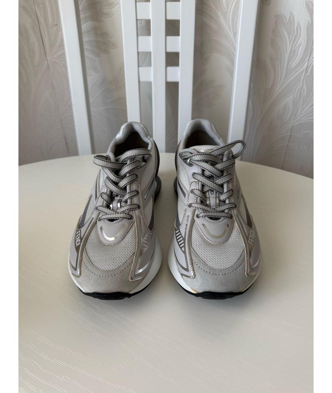 FENDI Серые текстильные кроссовки, фото 2