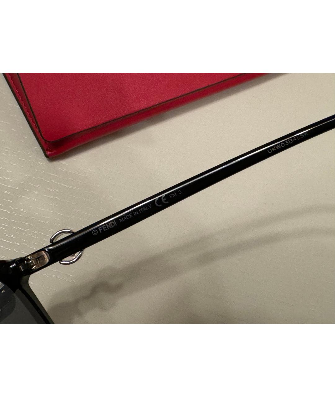 FENDI Черные пластиковые солнцезащитные очки, фото 6