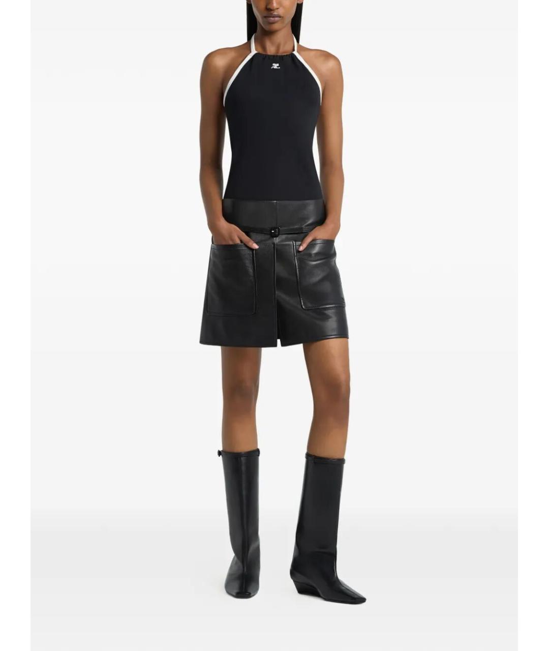 COURREGES Черная хлопковая майка, фото 2