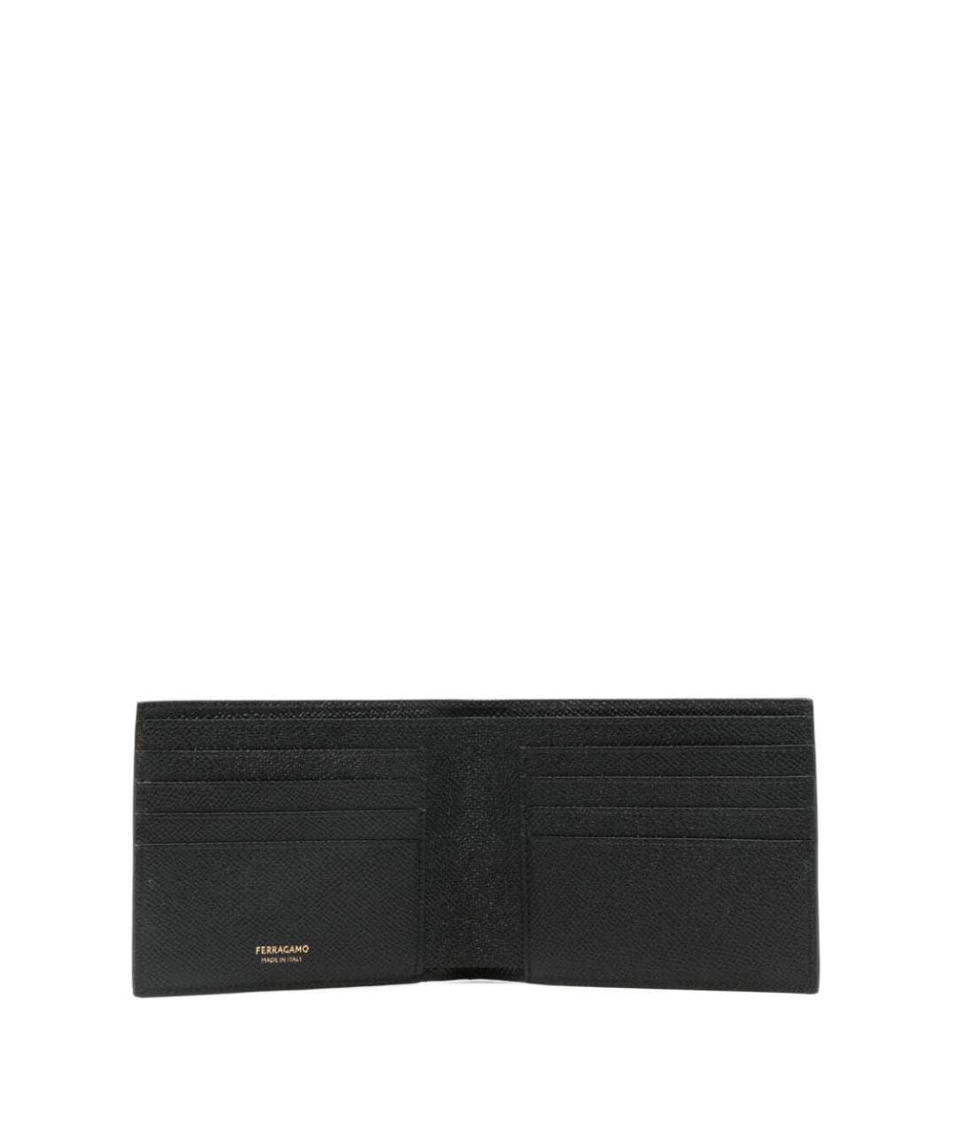 FERRAGAMO Черный кожаный кошелек, фото 2
