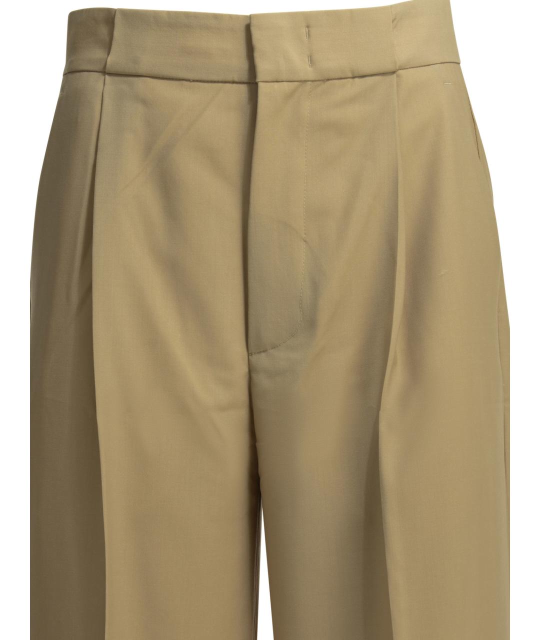 Sa Su Phi Бежевые шерстяные прямые брюки, фото 3