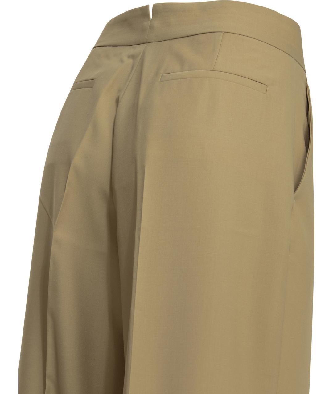 Sa Su Phi Бежевые шерстяные прямые брюки, фото 4