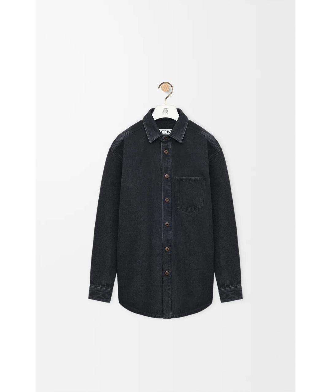 LOEWE Черная хлопковая кэжуал рубашка, фото 6