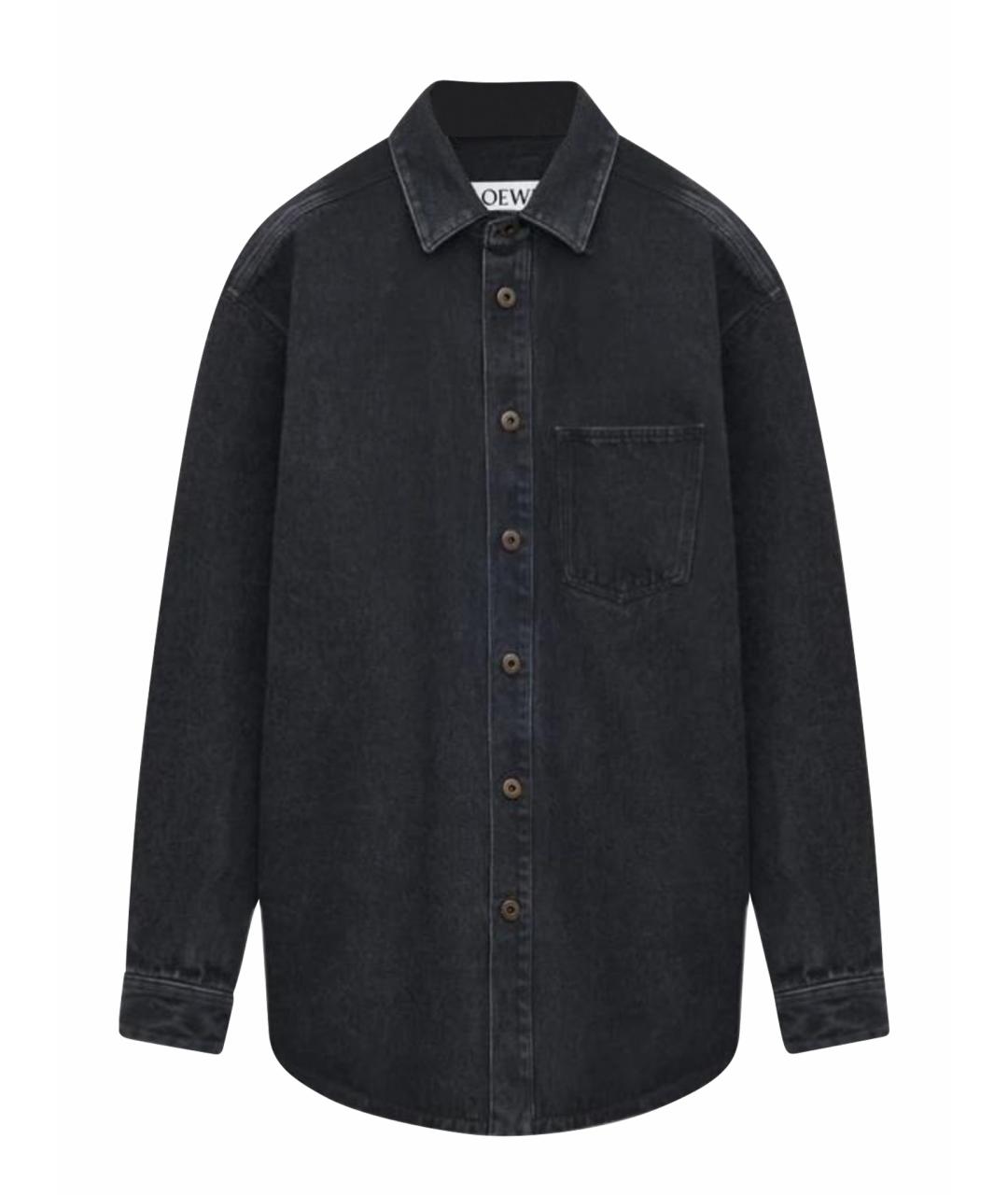 LOEWE Черная хлопковая кэжуал рубашка, фото 7