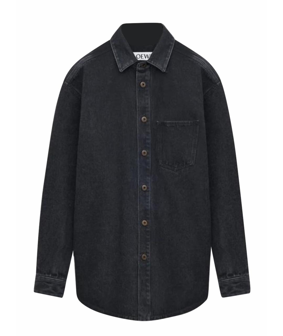 LOEWE Черная хлопковая кэжуал рубашка, фото 1