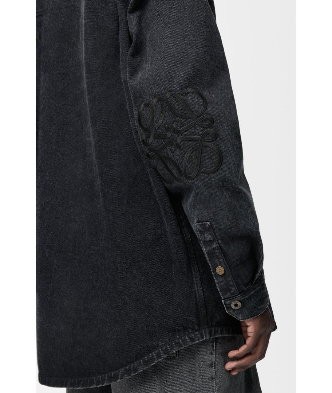 LOEWE Черная хлопковая кэжуал рубашка, фото 3