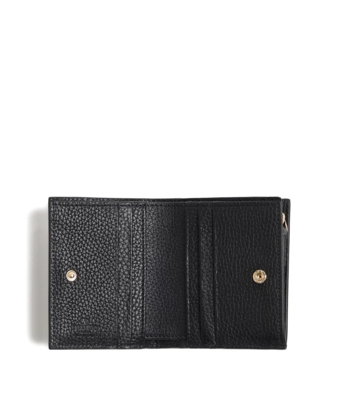 VALENTINO Черный кожаный кошелек, фото 3