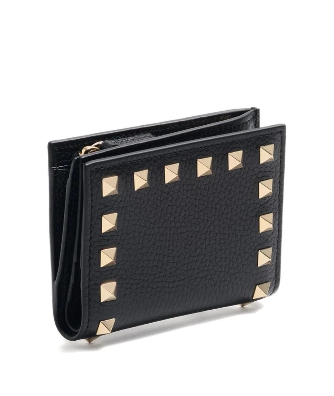 VALENTINO Черный кожаный кошелек, фото 2