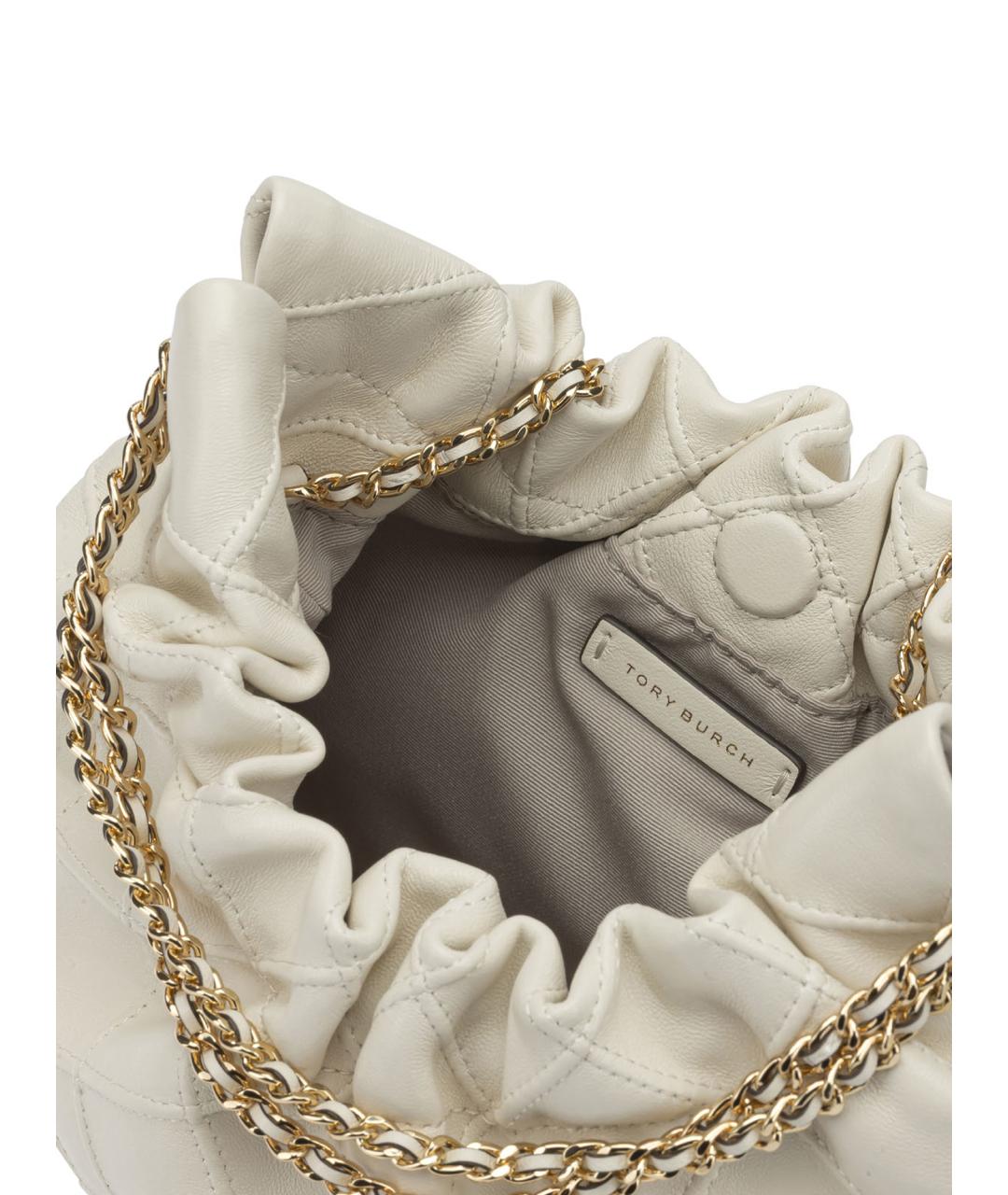TORY BURCH Белая кожаная сумка через плечо, фото 5