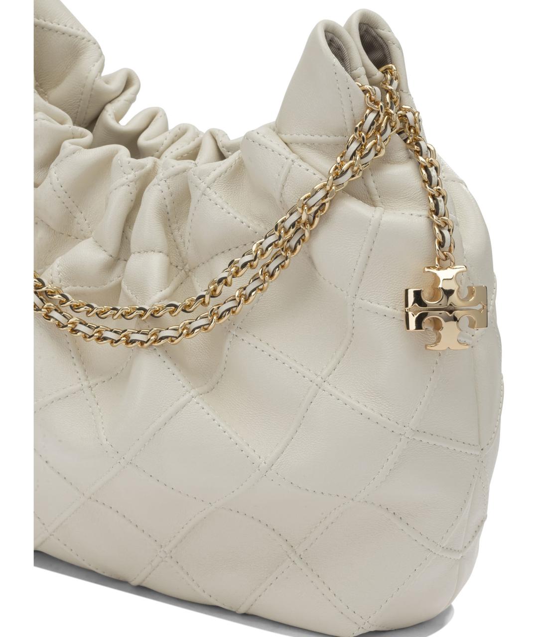 TORY BURCH Белая кожаная сумка через плечо, фото 4