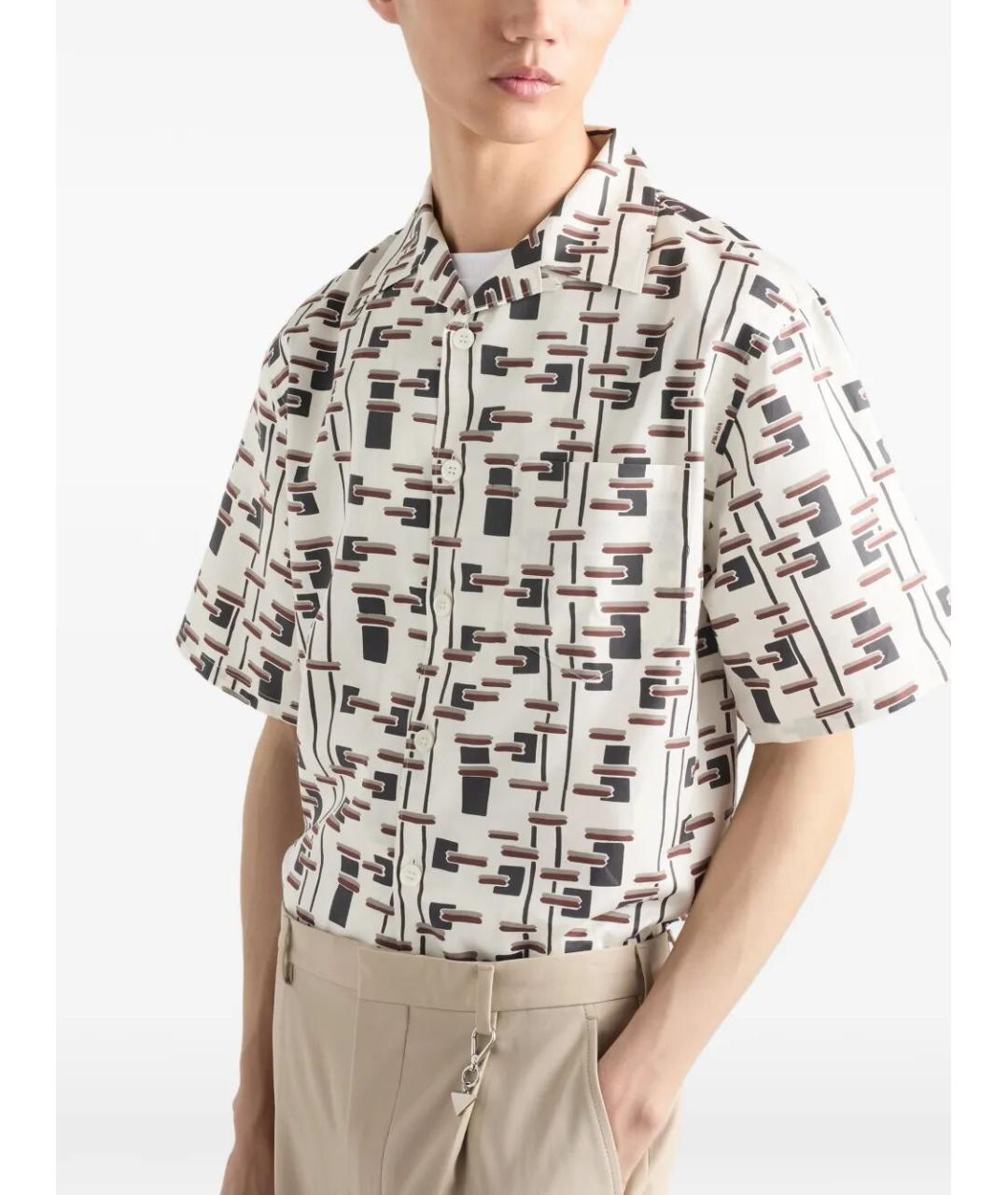 PRADA Бежевая хлопковая кэжуал рубашка, фото 3