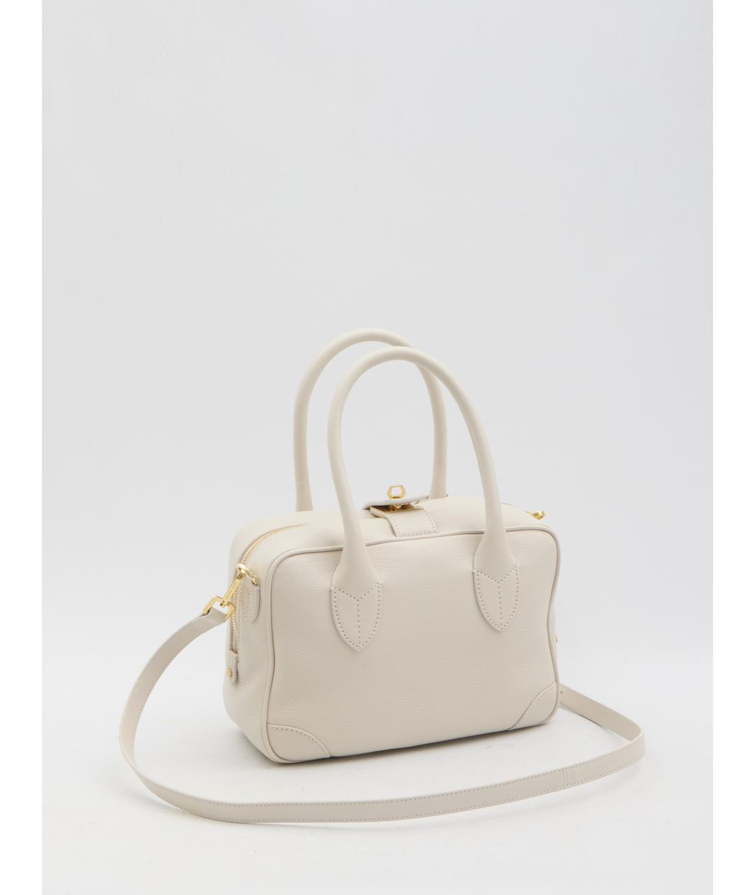 GOLDEN GOOSE DELUXE BRAND Бежевая кожаная сумка с короткими ручками, фото 2