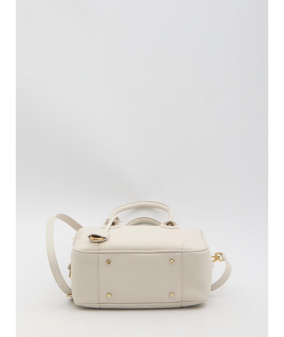 GOLDEN GOOSE DELUXE BRAND Бежевая кожаная сумка с короткими ручками, фото 3