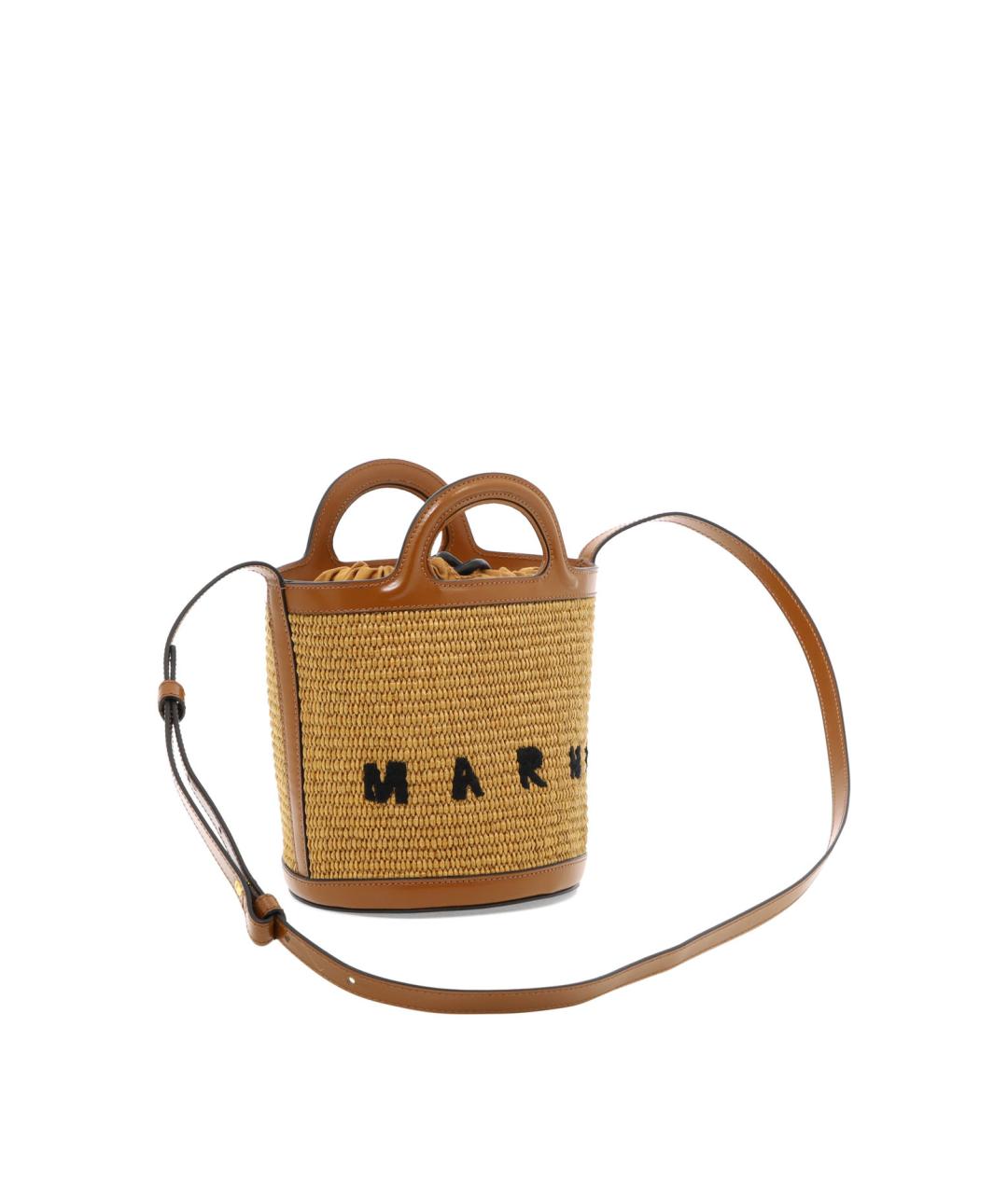 MARNI Бежевая хлопковая сумка с короткими ручками, фото 2