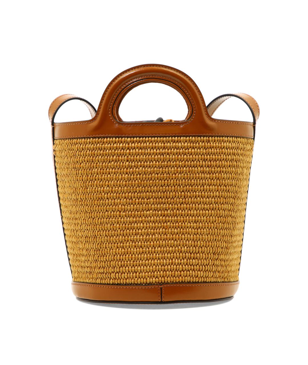 MARNI Бежевая хлопковая сумка с короткими ручками, фото 3