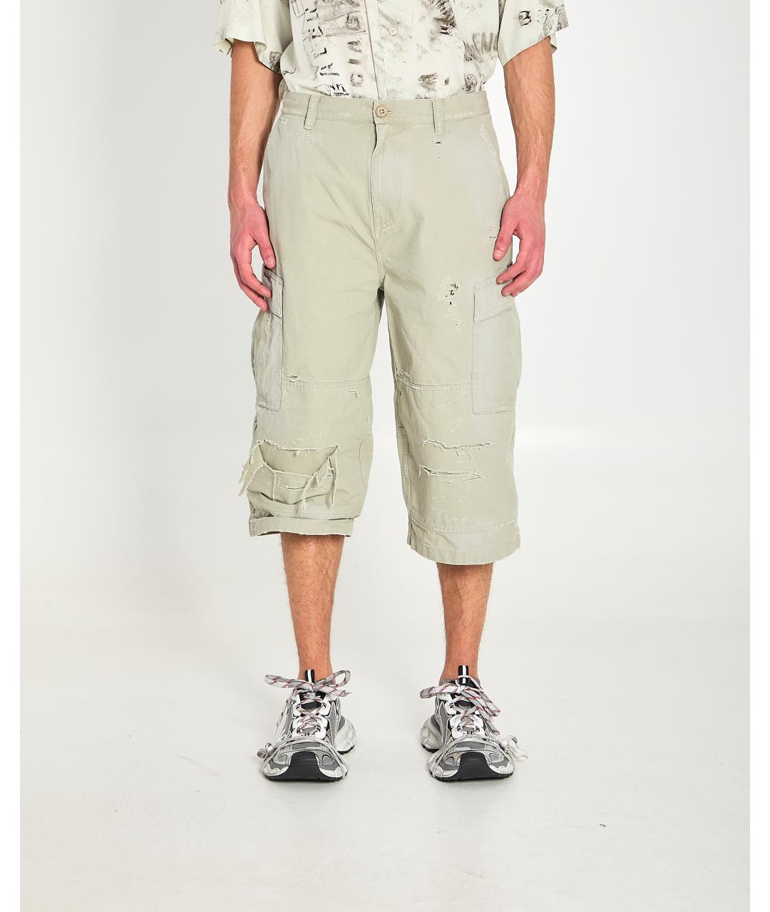 BALENCIAGA Бежевые хлопковые шорты, фото 5