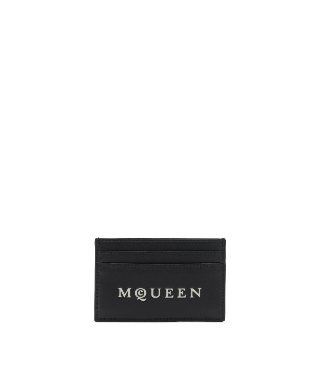 ALEXANDER MCQUEEN Черный кожаный кардхолдер, фото 1