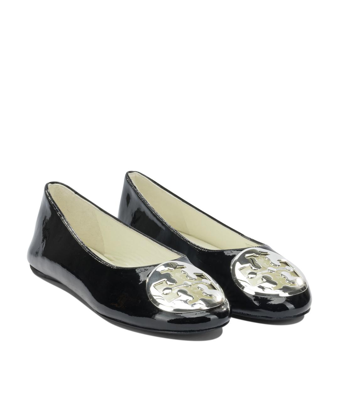 TORY BURCH Черные балетки из лакированной кожи, фото 2