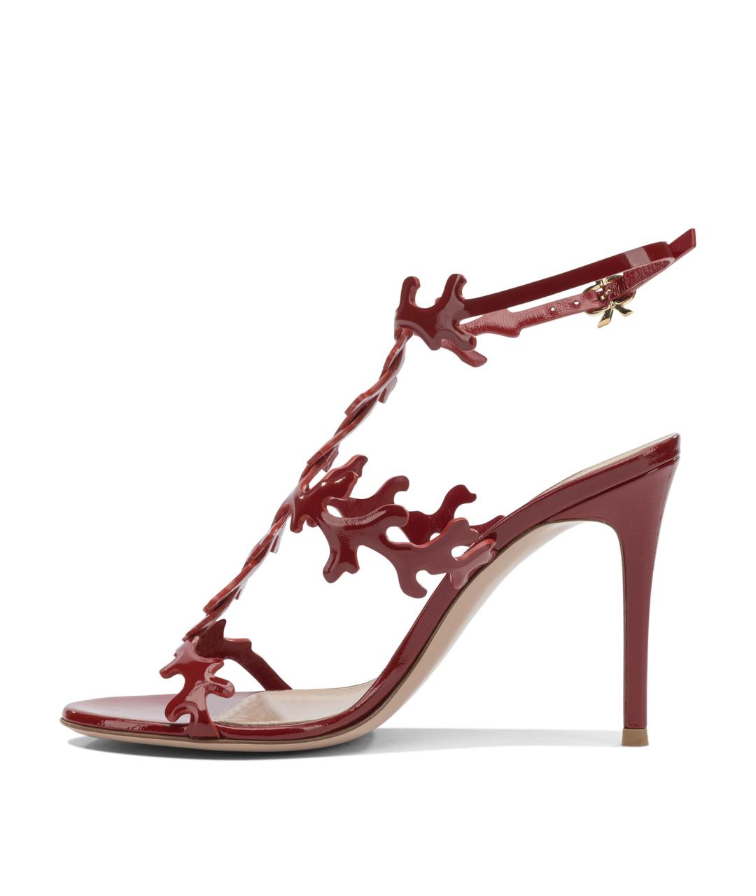 GIANVITO ROSSI Красные кожаные босоножки, фото 3