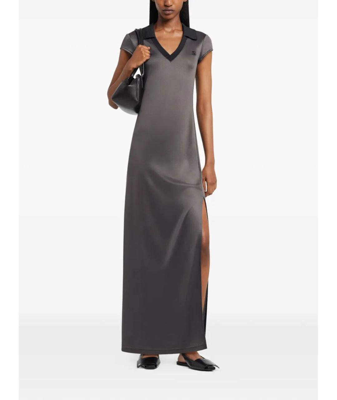 COURREGES Серое хлопковое повседневное платье, фото 2