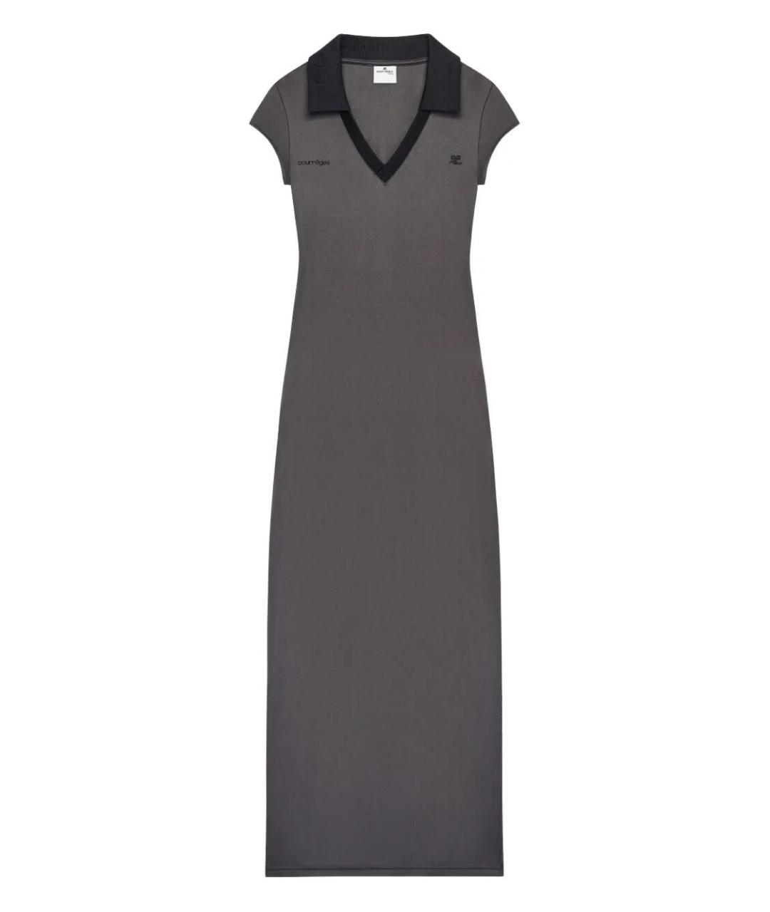 COURREGES Серое хлопковое повседневное платье, фото 1
