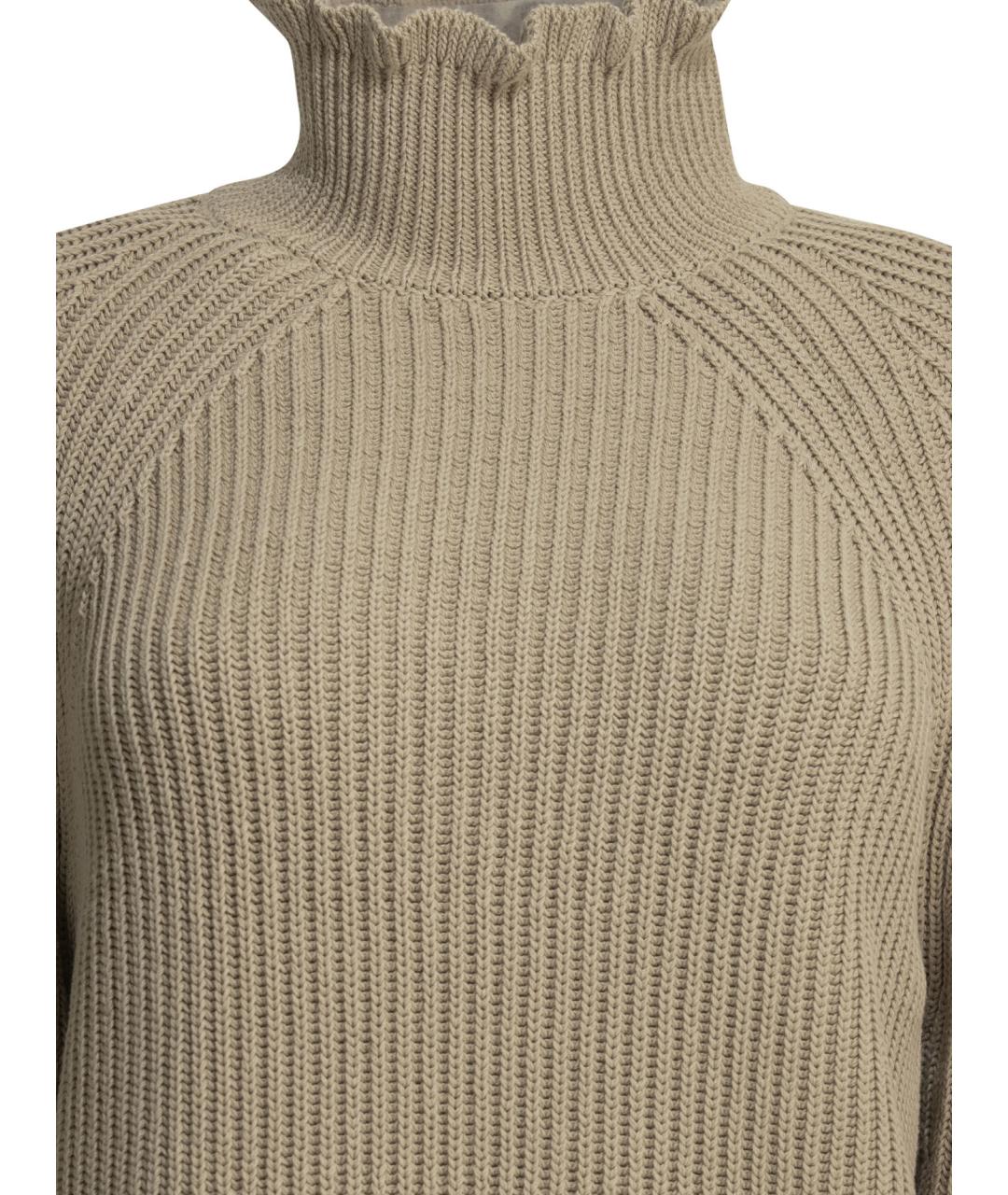 MAX MARA Бежевый хлопковый джемпер / свитер, фото 3