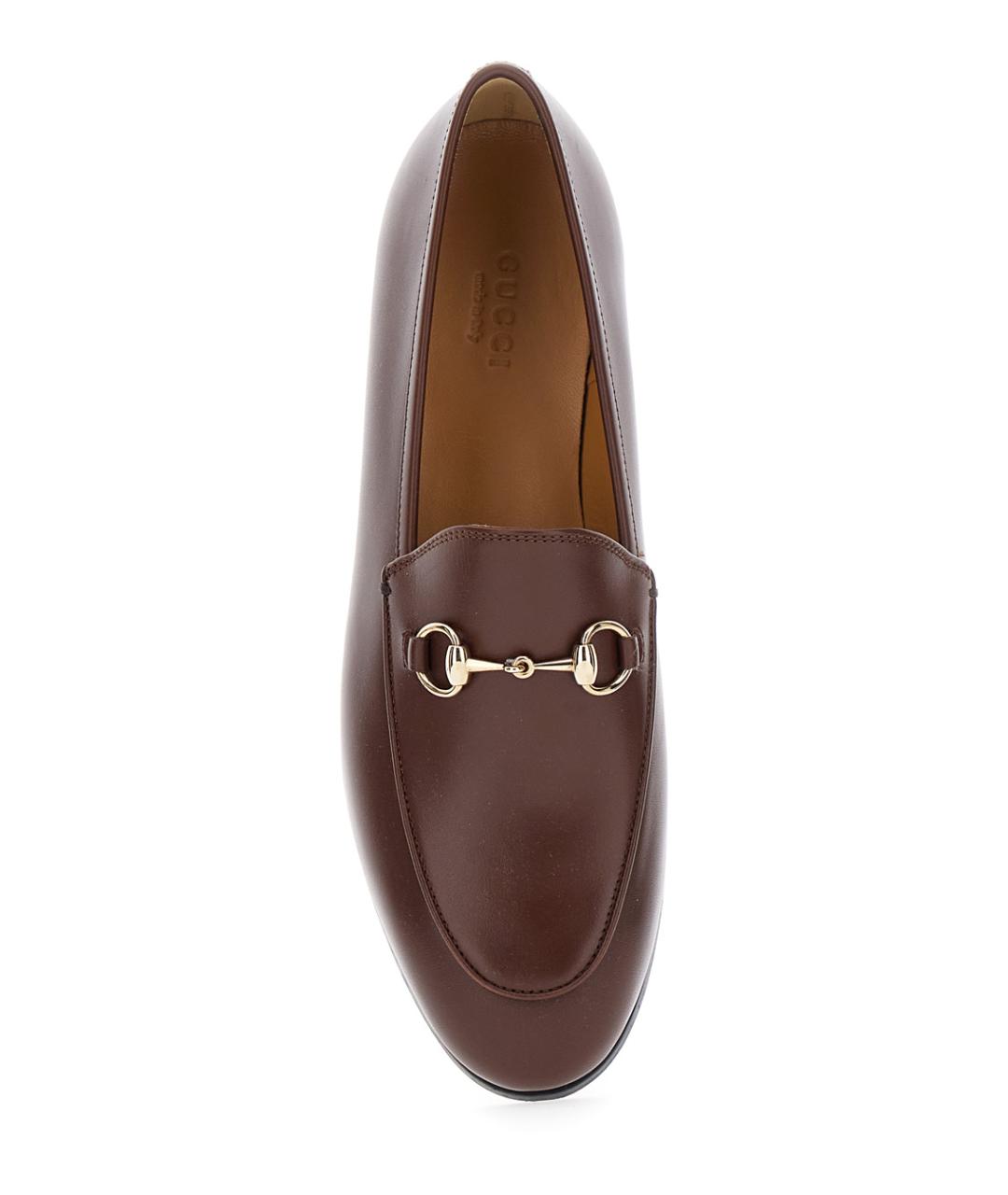 GUCCI Коричневые кожаные лоферы, фото 4