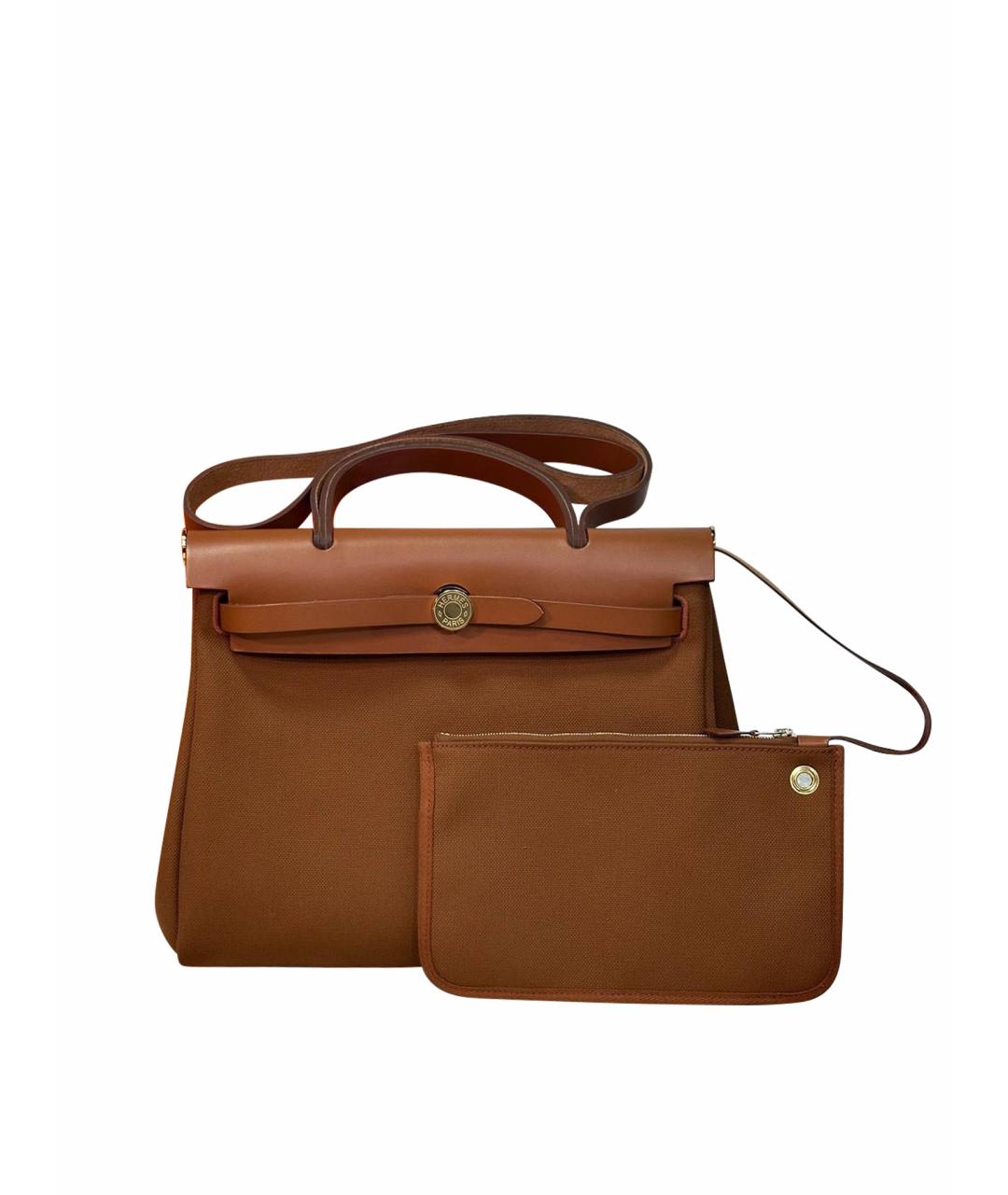 HERMES Коричневая тканевая сумка через плечо, фото 1