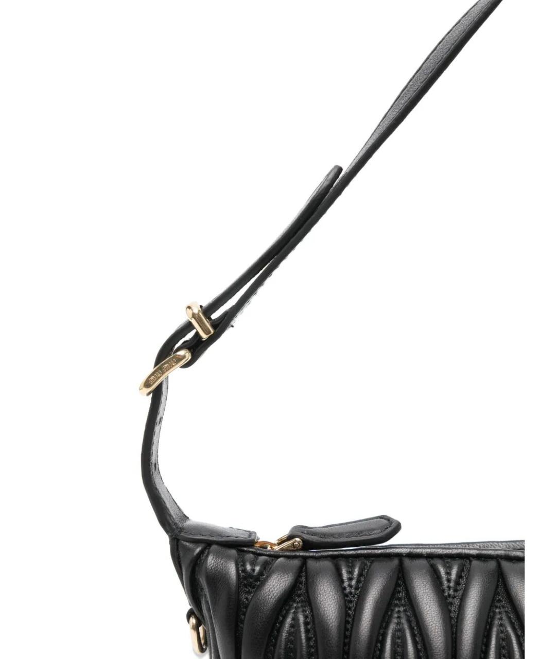MIU MIU Черная кожаная сумка с короткими ручками, фото 5