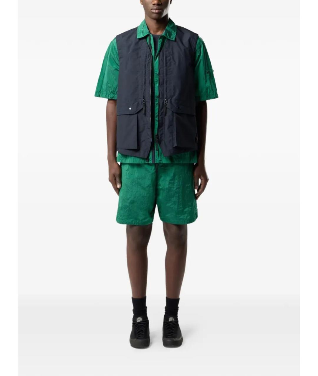 STONE ISLAND Зеленые полиамидовые шорты, фото 2
