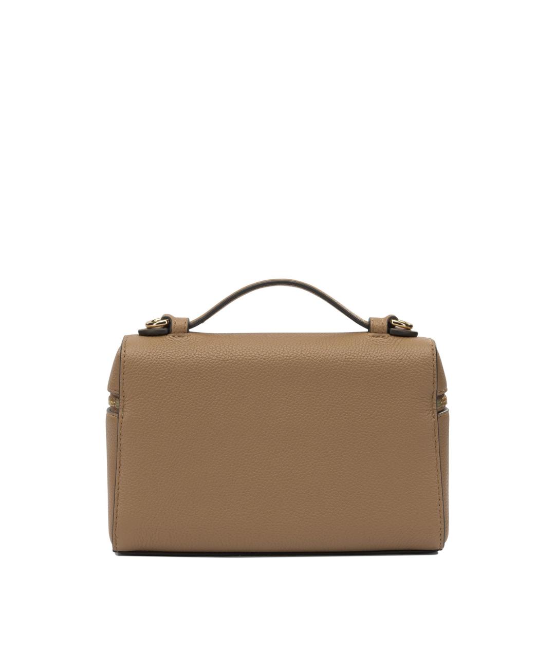 TORY BURCH Коричневая кожаная сумка с короткими ручками, фото 3