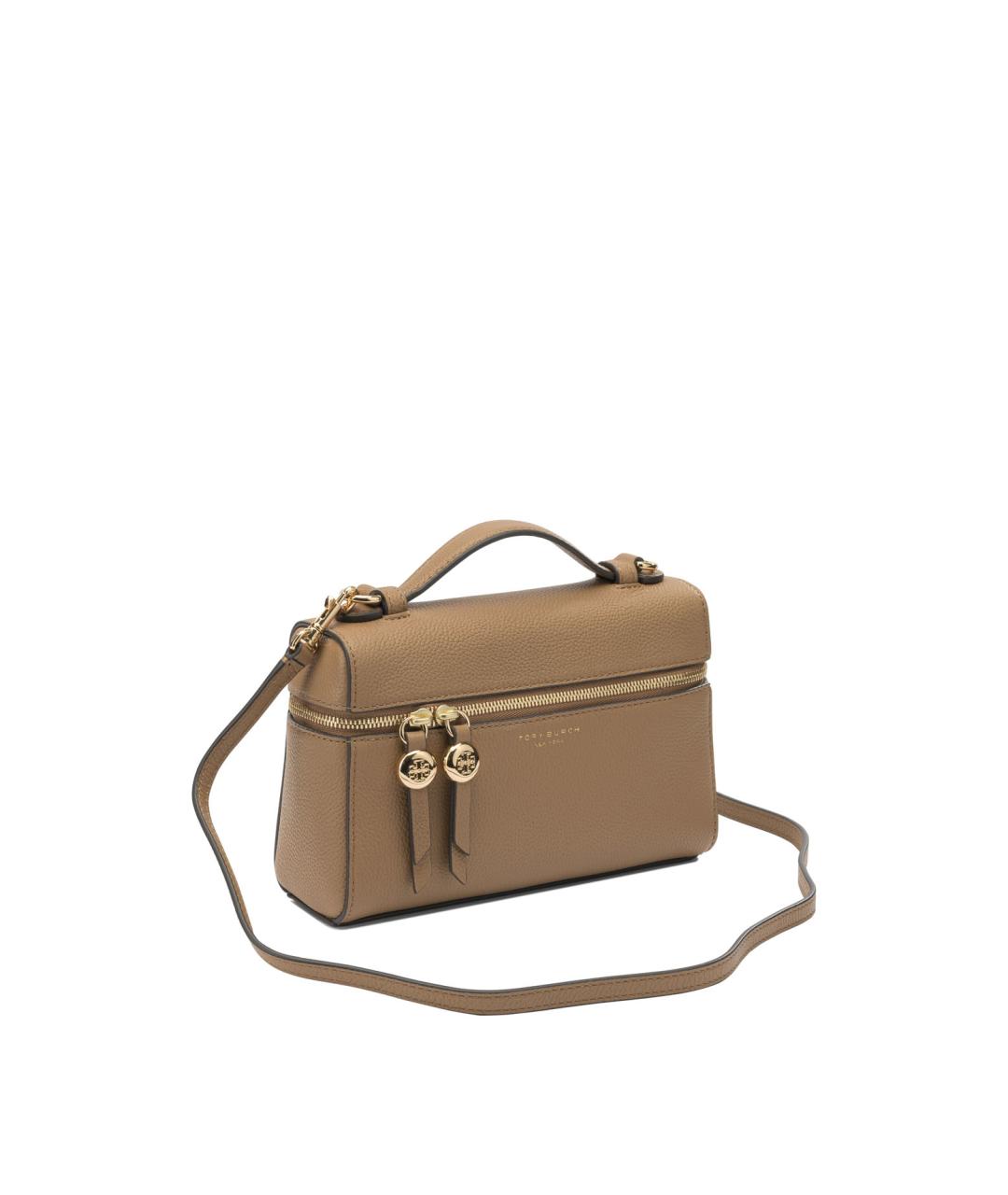 TORY BURCH Коричневая кожаная сумка с короткими ручками, фото 2