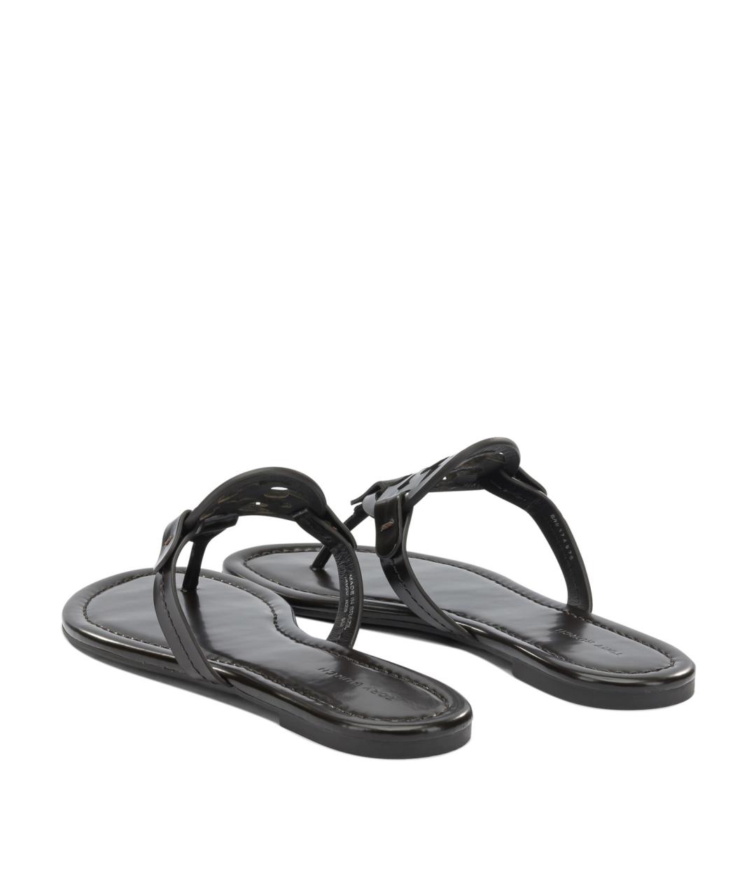 TORY BURCH Коричневые кожаные сандалии, фото 4