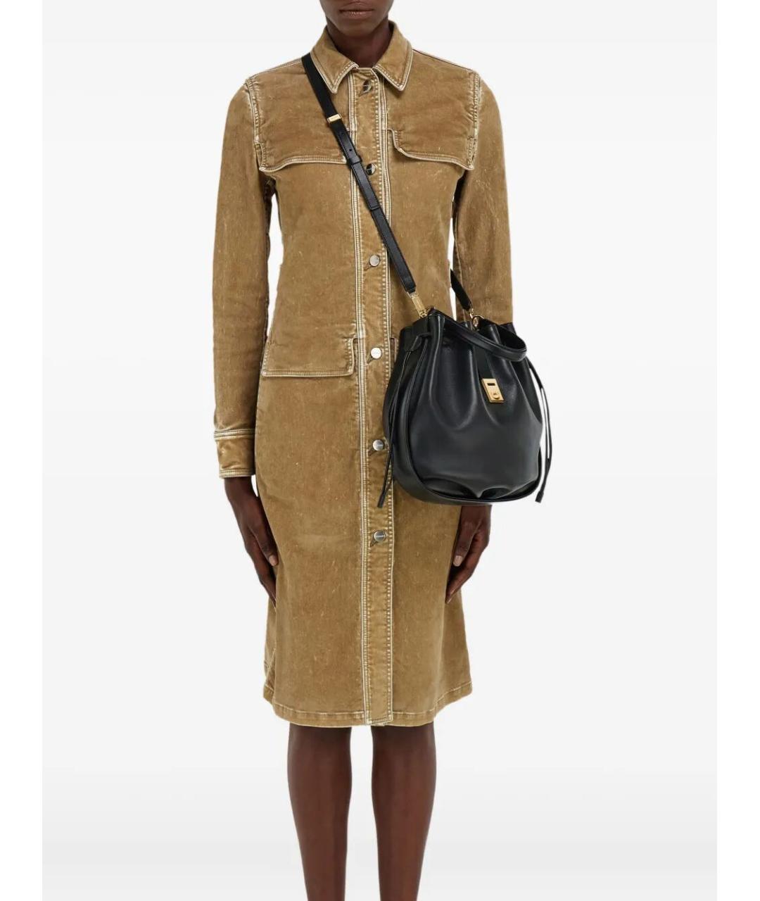 FERRAGAMO Черная кожаная сумка с короткими ручками, фото 3