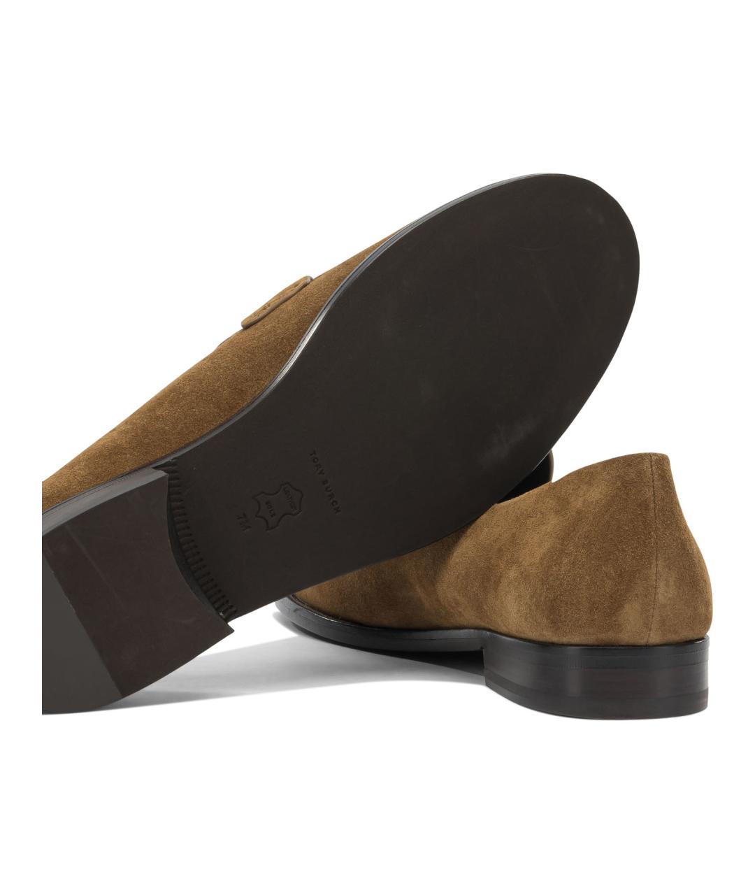 TORY BURCH Коричневые замшевые лоферы, фото 5