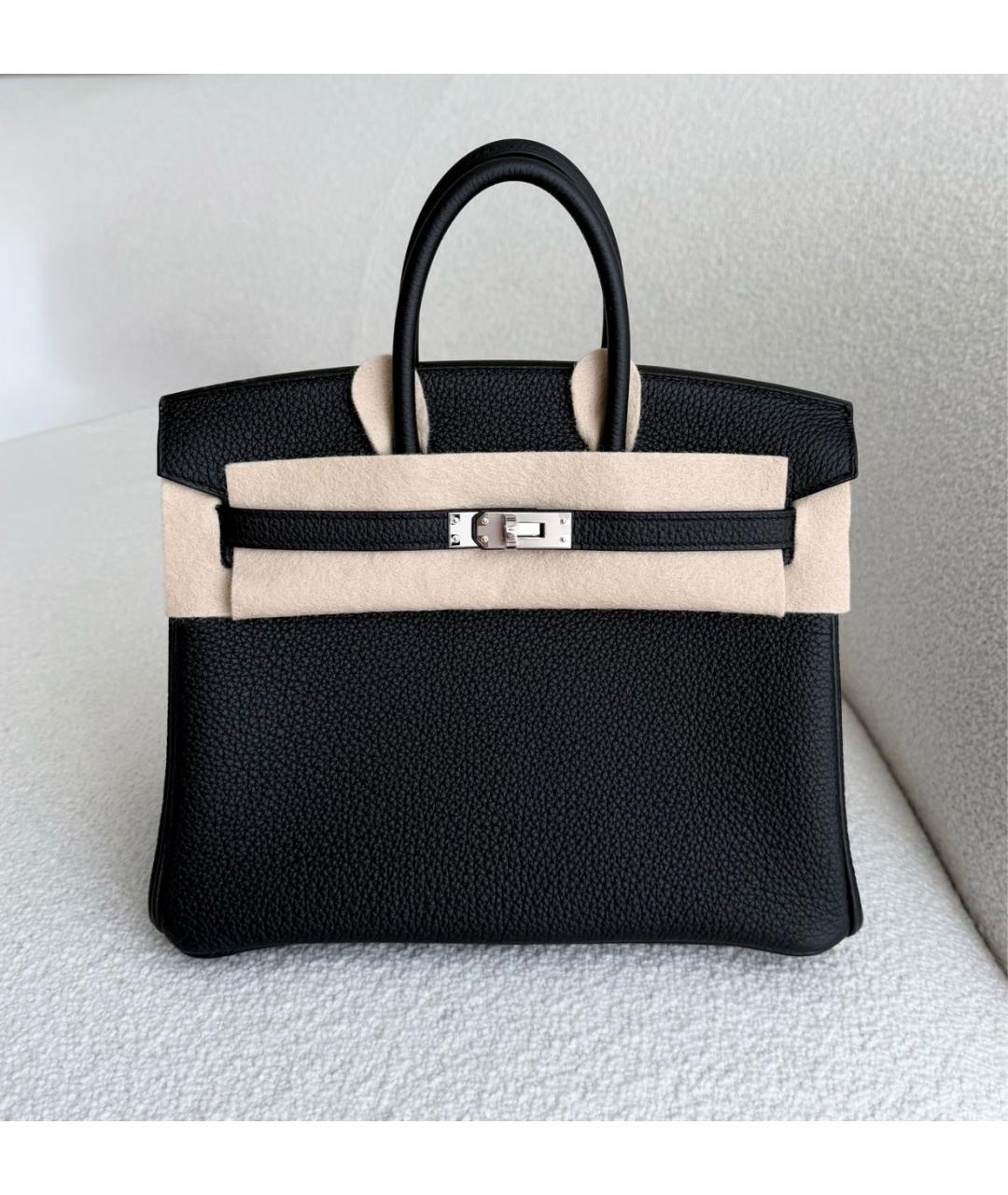 HERMES Черная кожаная сумка с короткими ручками, фото 2