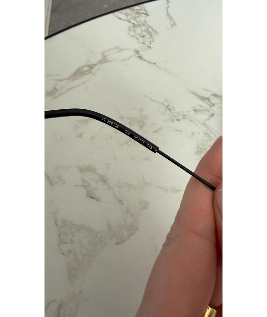 SAINT LAURENT Черные металлические солнцезащитные очки, фото 5