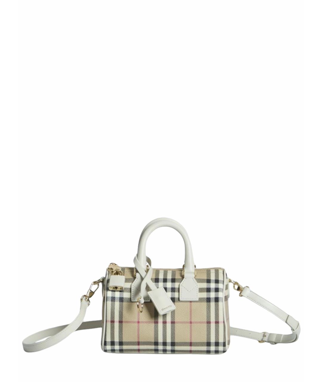 BURBERRY Бежевая хлопковая сумка через плечо, фото 1