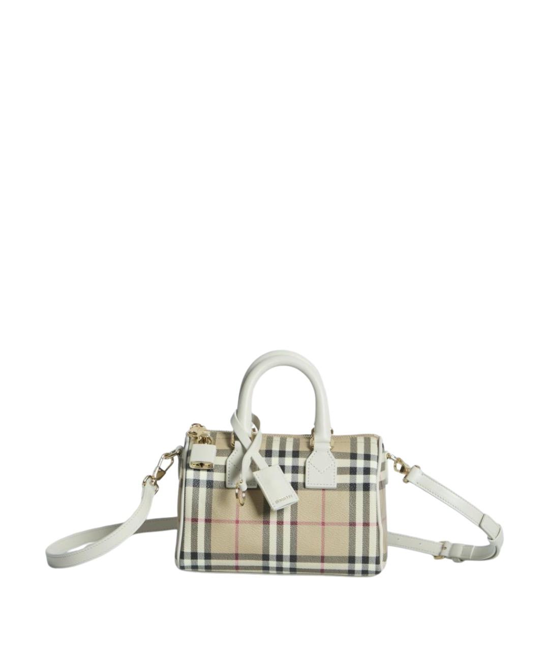 BURBERRY Бежевая хлопковая сумка через плечо, фото 6